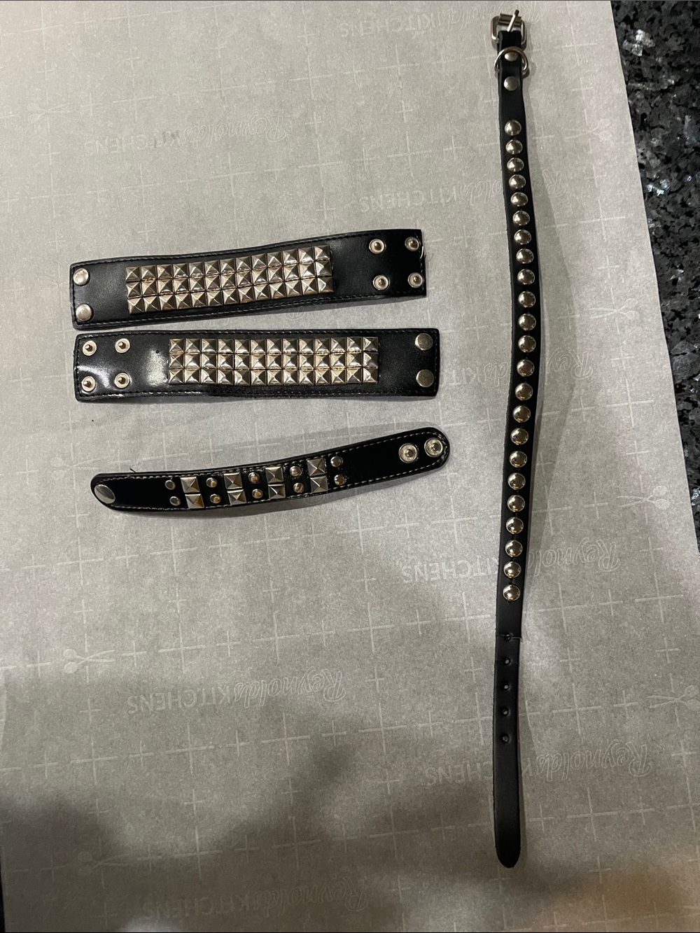 Studded bracelets and collar—Halloween